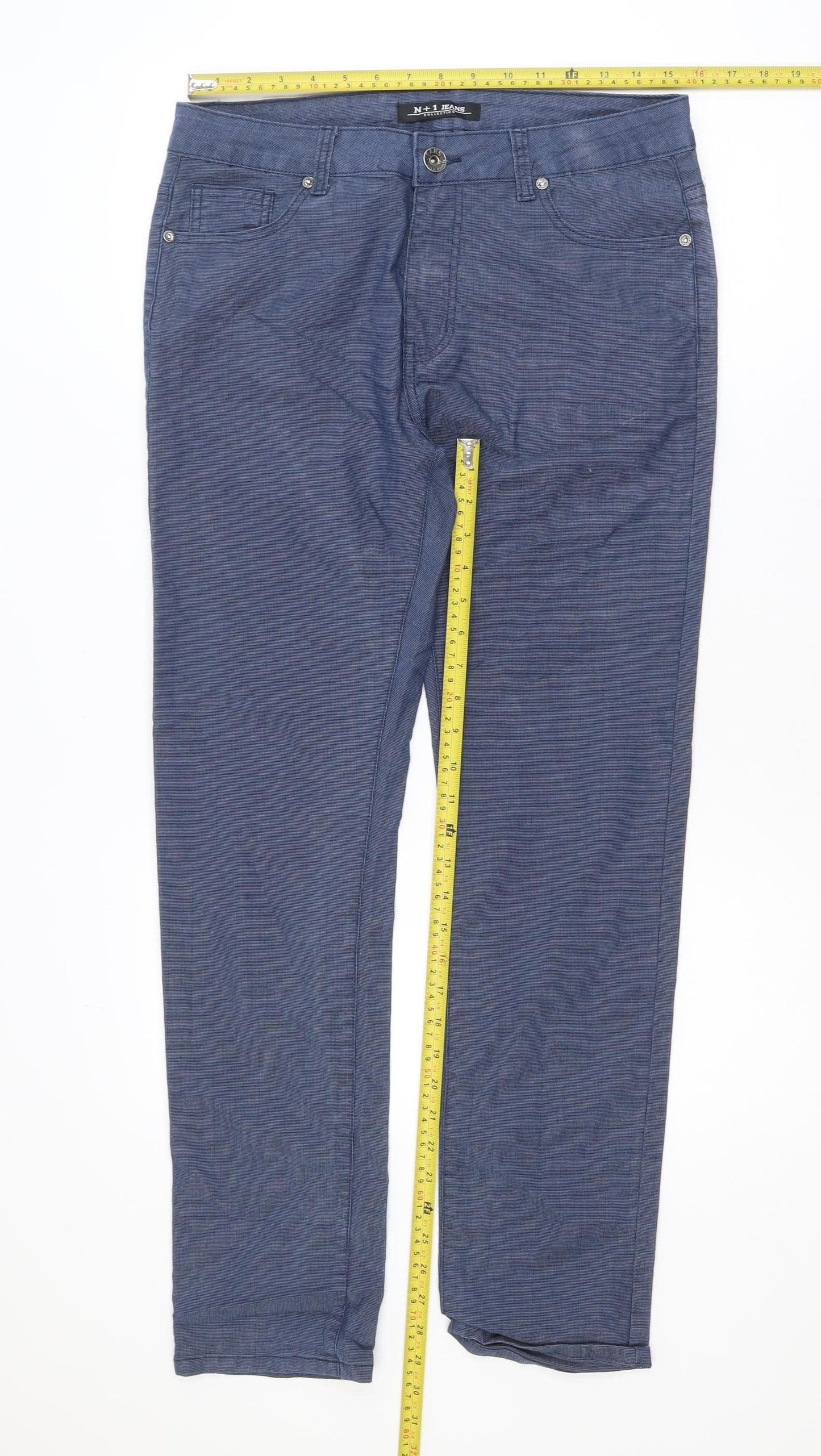 N+1 Jeans Men's Blue Straight Fit Denim Jeans Size M 33in Waist