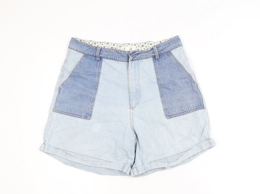 Ryder Women’s Blue Denim Boyfriend Shorts Size M High Waist Retro