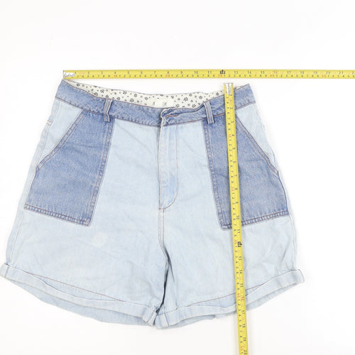 Ryder Women’s Blue Denim Boyfriend Shorts Size M High Waist Retro