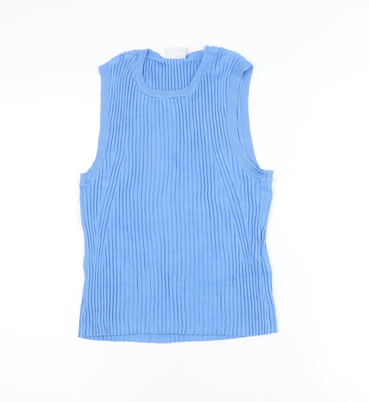 Noisy May Women's Blue Sleeveless Knit Tank Top Size L