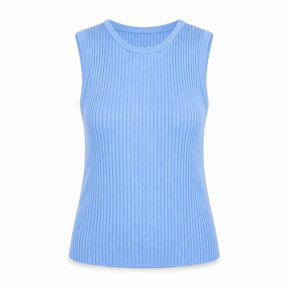 Noisy May Women's Blue Sleeveless Knit Tank Top Size L