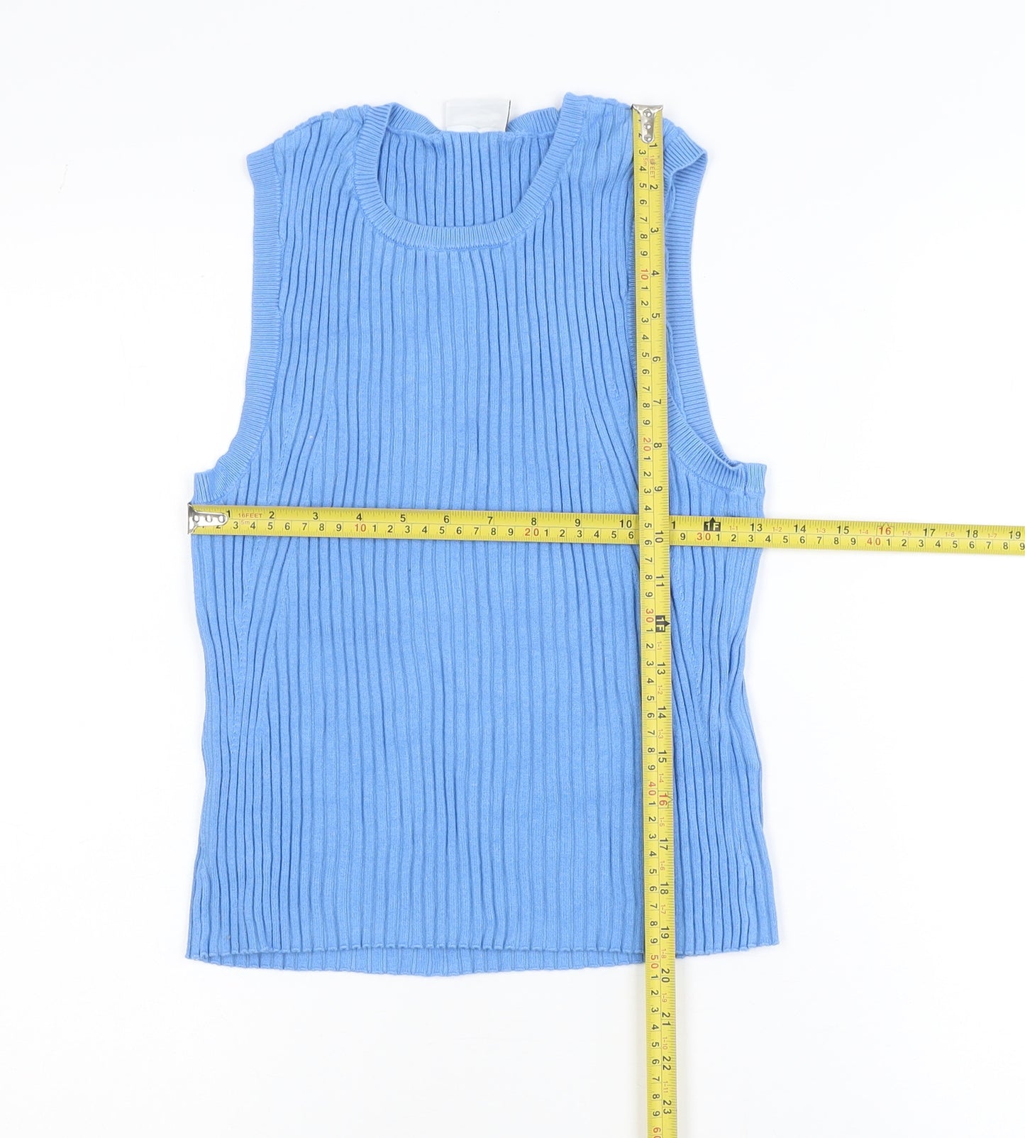 Noisy May Women's Blue Sleeveless Knit Tank Top Size L