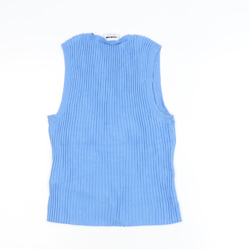 Noisy May Women's Blue Sleeveless Knit Tank Top Size L