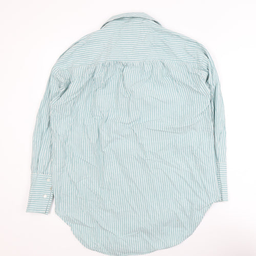 Vero Moda Women’s Green Striped Cotton Button-Up Shirt Size S