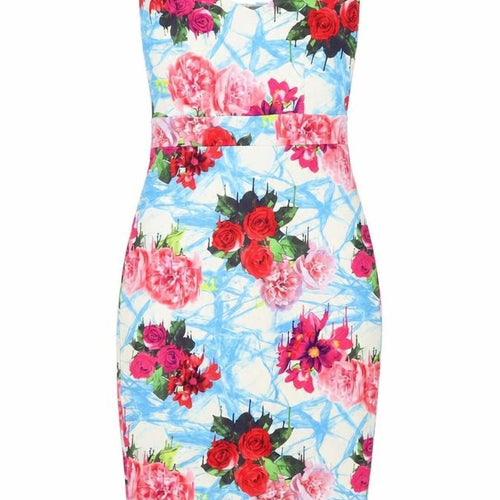 Red Chilli Women’s Multicoloured Floral Bodycon Dress Size 10