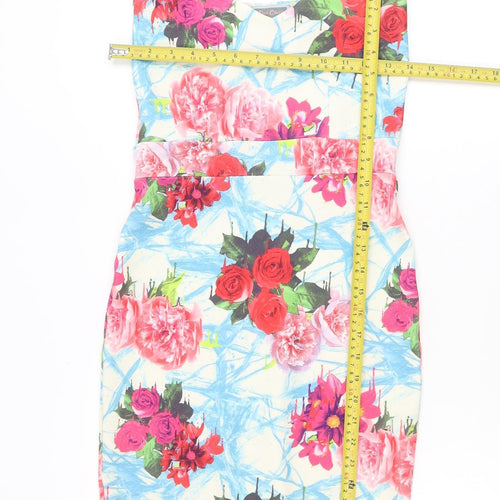 Red Chilli Women’s Multicoloured Floral Bodycon Dress Size 10