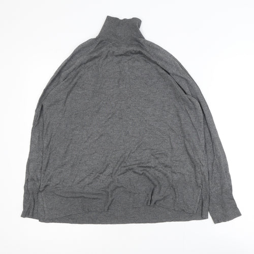 Zara Women’s Grey Roll Neck Knit Top Size 14 Long Sleeve