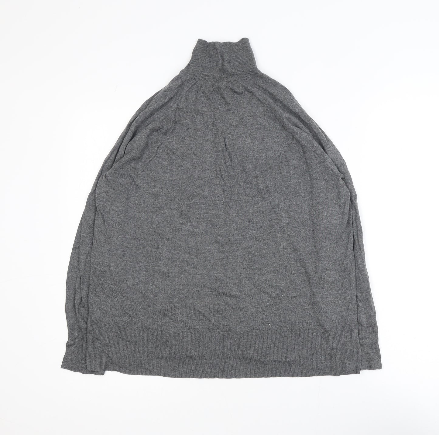 Zara Women’s Grey Roll Neck Knit Top Size 14 Long Sleeve