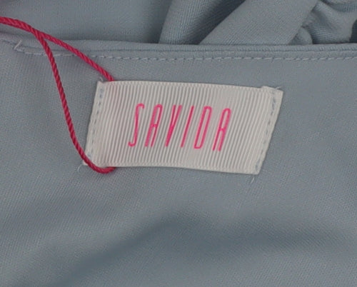 Savida Women's Blue Knee Length Sheath Dress Size 14