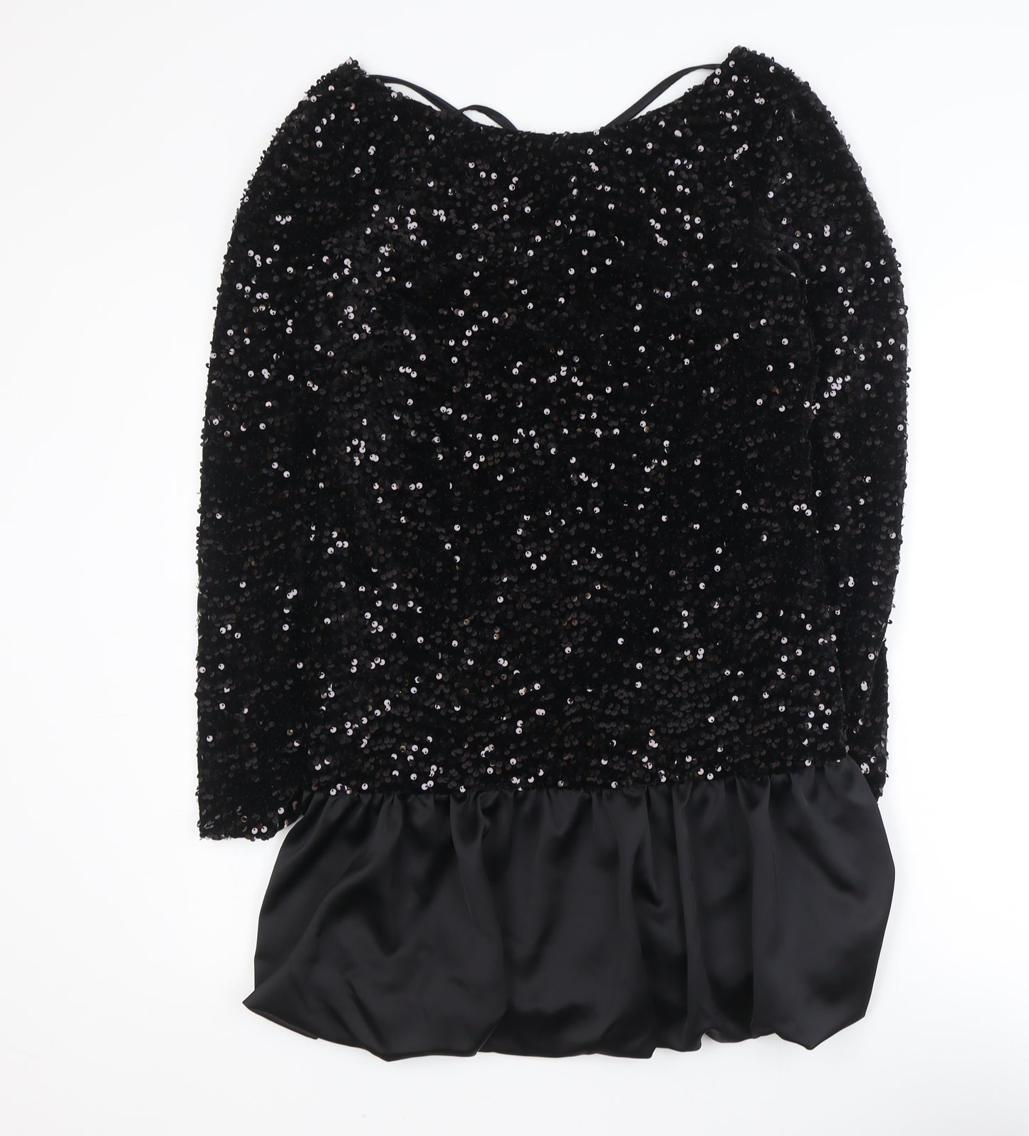 Kate & Pippa Women’s Black Sequin Shift Short Dress Size M Party