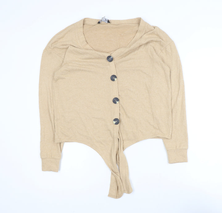 Dorothy Perkins Women’s Beige V-Neck Button Cardigan Size 10