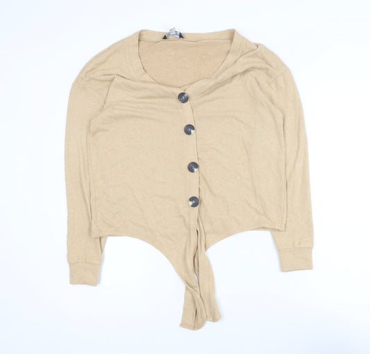 Dorothy Perkins Women’s Beige V-Neck Button Cardigan Size 10