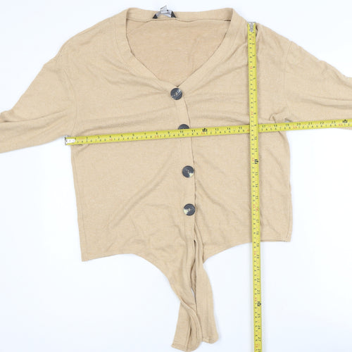 Dorothy Perkins Women’s Beige V-Neck Button Cardigan Size 10