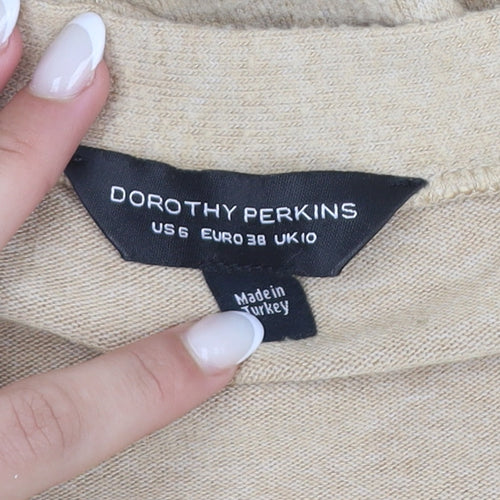 Dorothy Perkins Women’s Beige V-Neck Button Cardigan Size 10