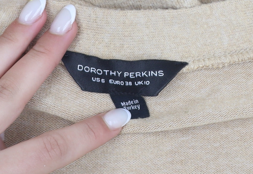 Dorothy Perkins Women’s Beige V-Neck Button Cardigan Size 10