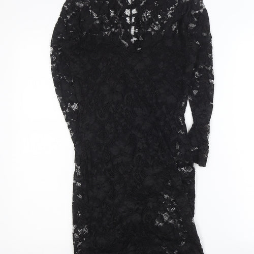 ASOS Women’s Black Lace Bodycon Knee Length Dress Size 6