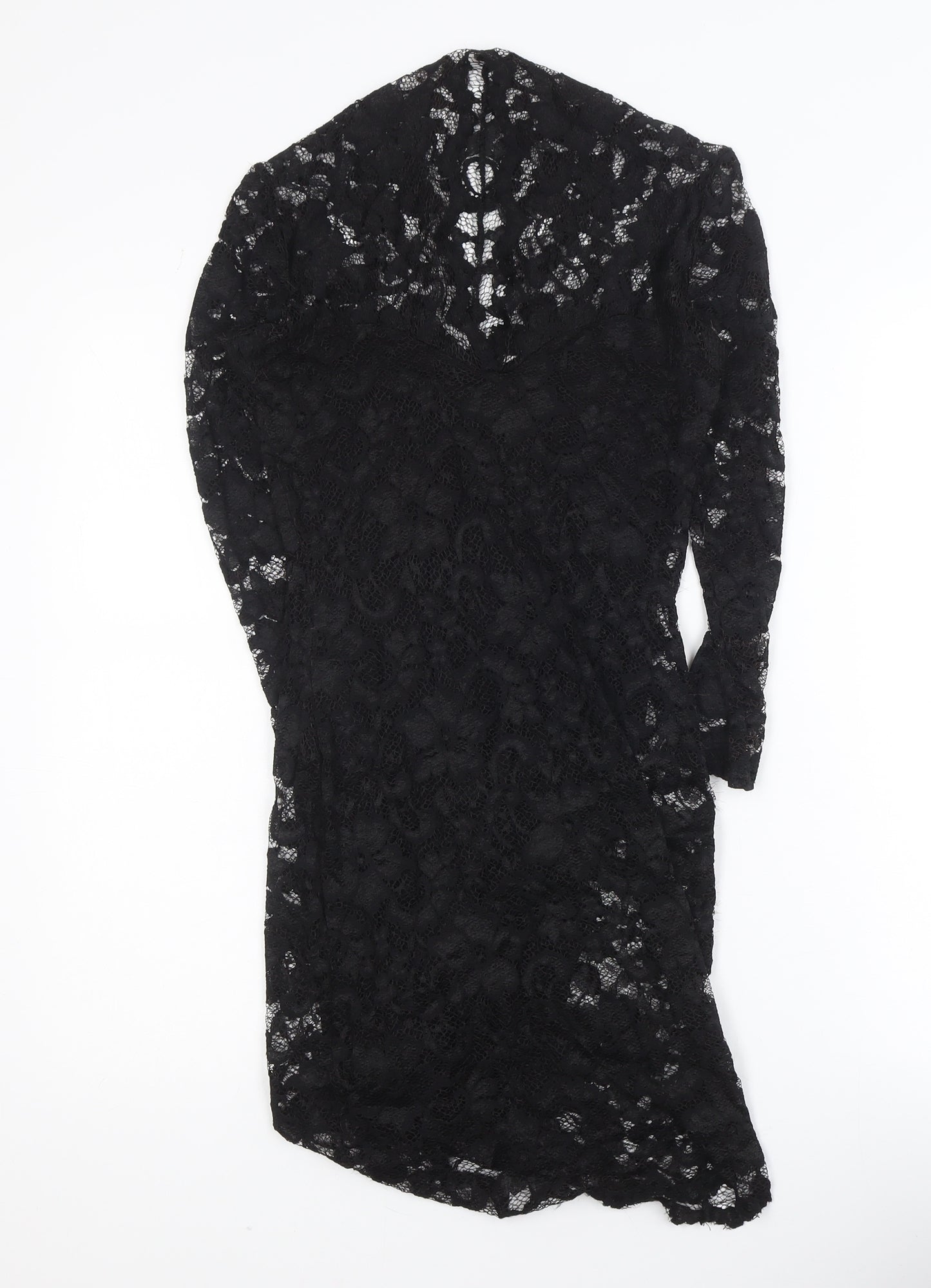 ASOS Women’s Black Lace Bodycon Knee Length Dress Size 6