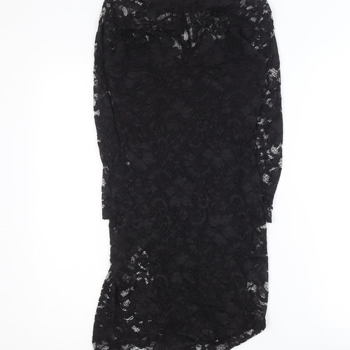 ASOS Women’s Black Lace Bodycon Knee Length Dress Size 6
