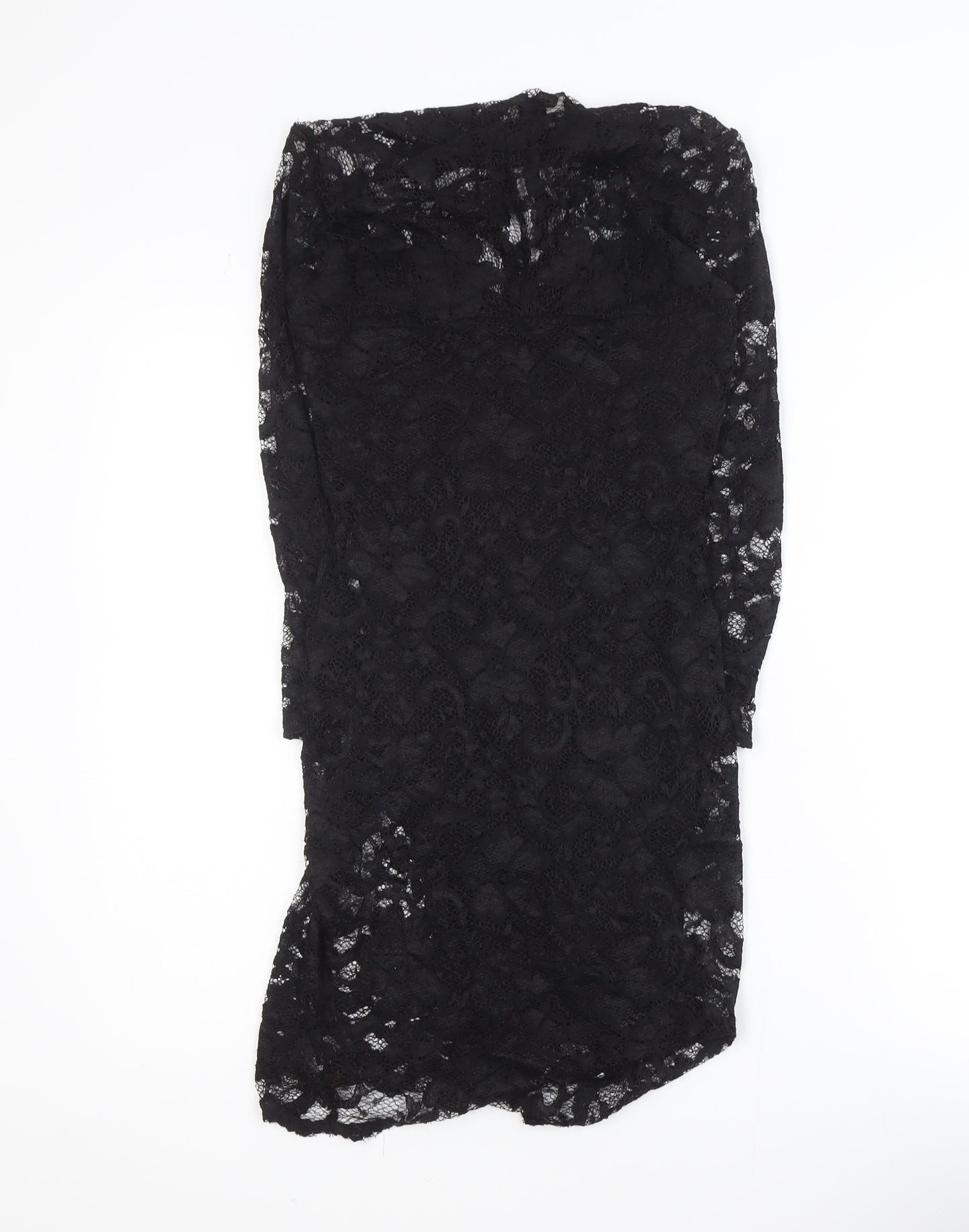 ASOS Women’s Black Lace Bodycon Knee Length Dress Size 6