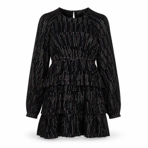 Savida Women’s Black Metallic Fit & Flare Mini Dress Size 8