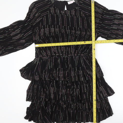 Savida Women’s Black Metallic Fit & Flare Mini Dress Size 8