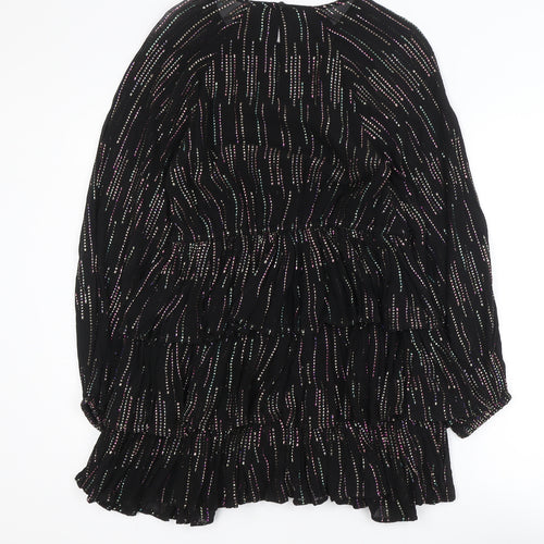 Savida Women’s Black Metallic Fit & Flare Mini Dress Size 8