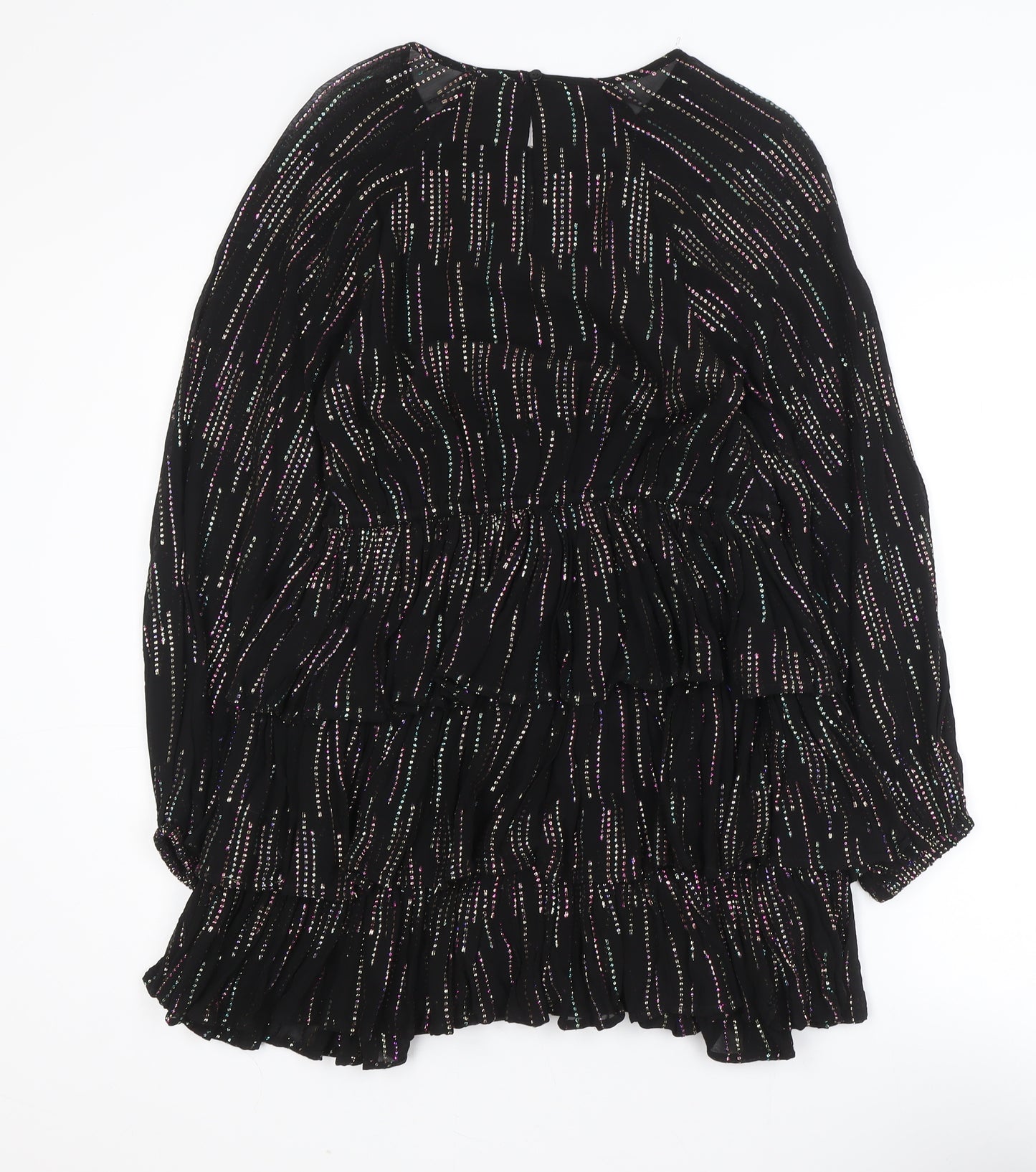 Savida Women’s Black Metallic Fit & Flare Mini Dress Size 8