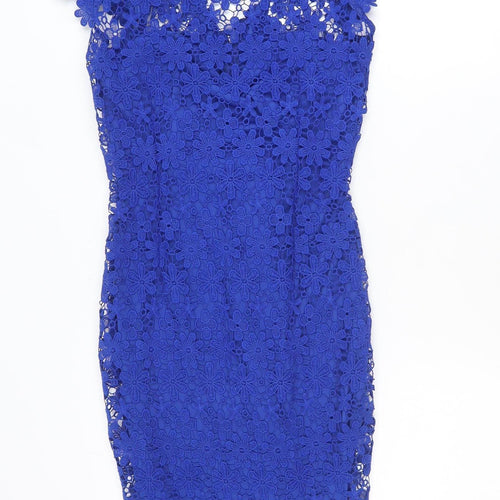 Paper Dolls Women Blue Lace Bodycon Dress Size 10