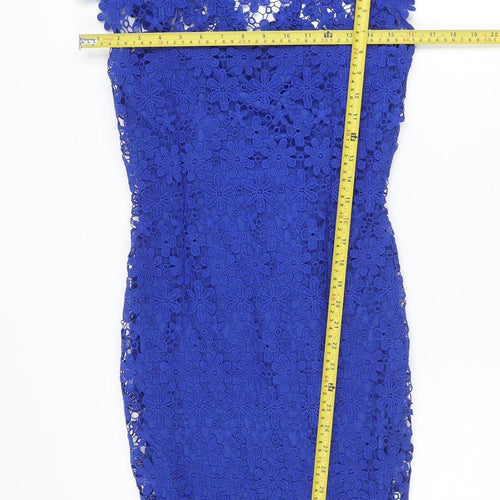 Paper Dolls Women Blue Lace Bodycon Dress Size 10