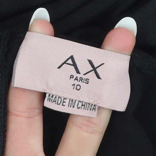 AX Paris Womens Black Pink Red Ruched Ruffle Bodycon Dress Size 10