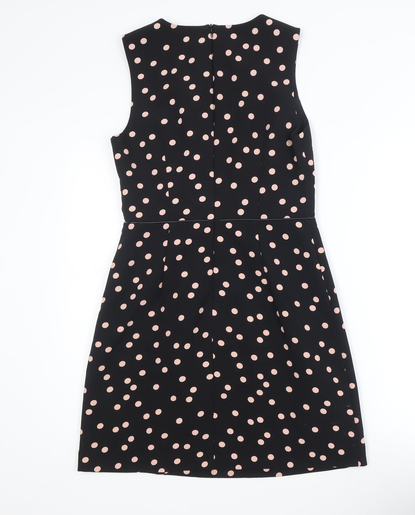 Oasis Womens Black Polka Dot Sheath Dress Size 10 Sleeveless