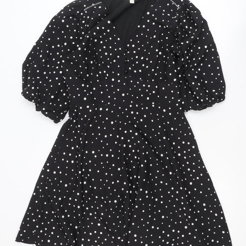 Stella Morgan Women's Black Polka Dot A-Line Dress Size 10