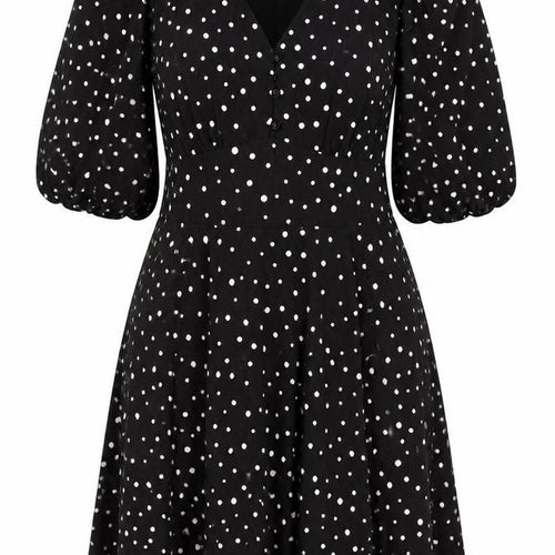 Stella Morgan Women's Black Polka Dot A-Line Dress Size 10