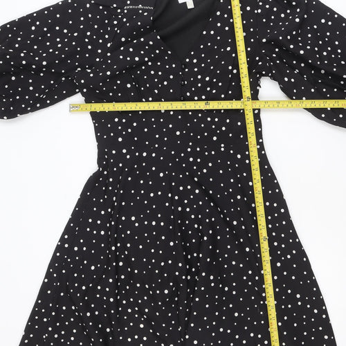 Stella Morgan Women's Black Polka Dot A-Line Dress Size 10