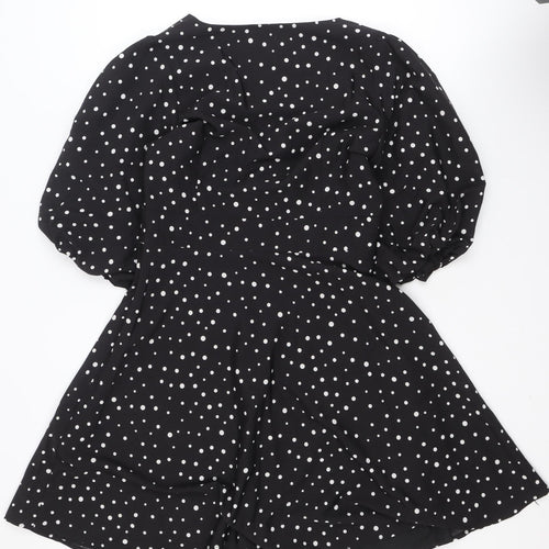 Stella Morgan Women's Black Polka Dot A-Line Dress Size 10