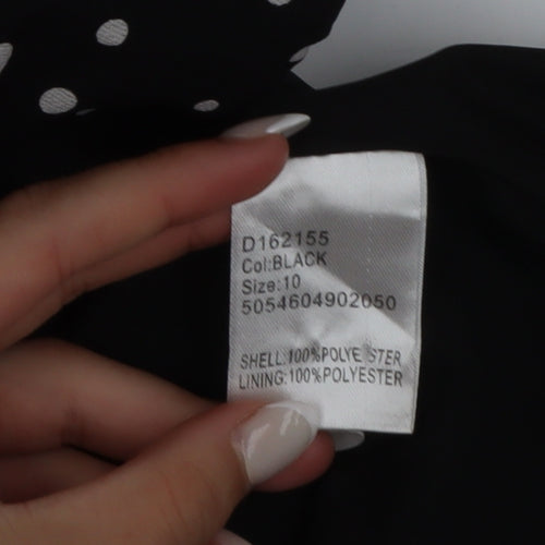 Stella Morgan Women's Black Polka Dot A-Line Dress Size 10