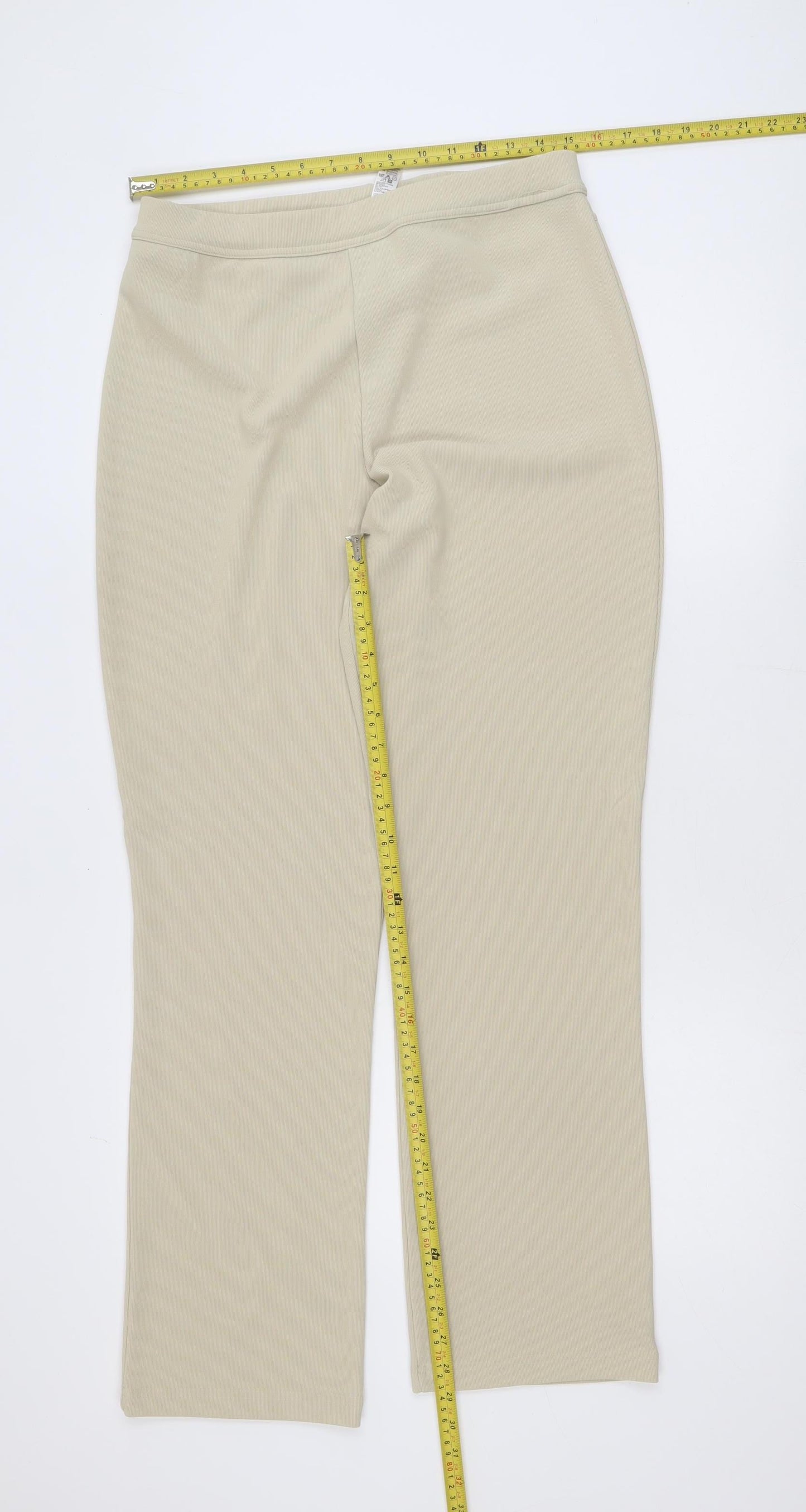 St. Bernard Women’s Beige Stretch Trousers Size 14-16 Straight Leg