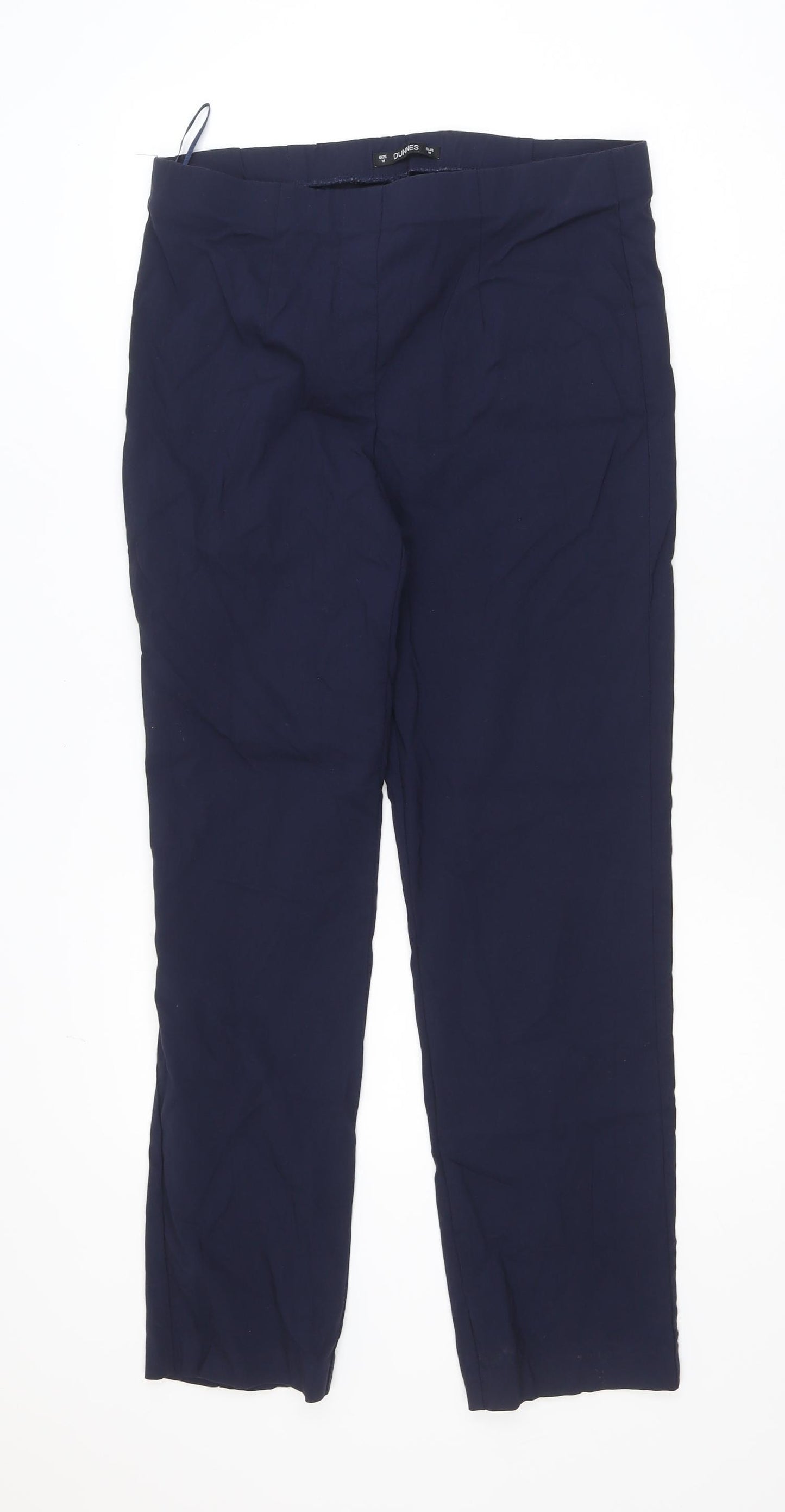 Dunnes Stores Women's Blue Straight Trousers Size M Regular Fit
