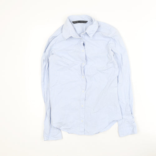 Zara Basic Men's Blue Slim Fit Long Sleeve Button-Up Shirt M