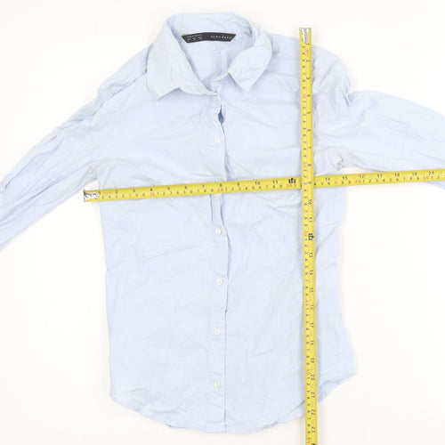 Zara Basic Men's Blue Slim Fit Long Sleeve Button-Up Shirt M