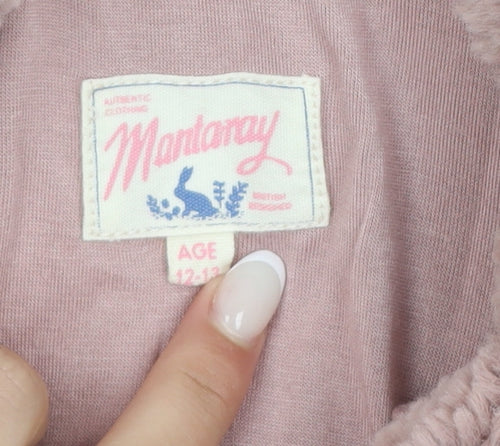 Mantaray Girls Pink Hooded Fleece Zip Jacket Age 12-13 Years