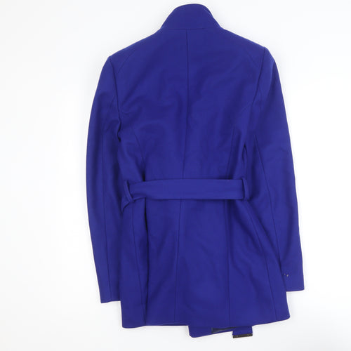 Ted Baker Women's Blue Wool Blend Belted Trench Coat Size 8