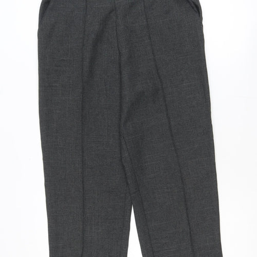 Marks and Spencer Women Grey Ankle Trousers Size 14 Short Polyester