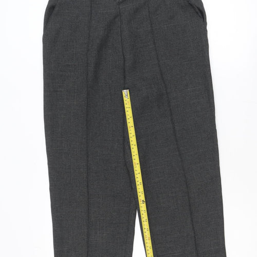 Marks and Spencer Women Grey Ankle Trousers Size 14 Short Polyester