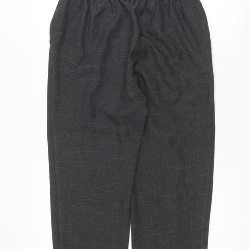 Marks and Spencer Women Grey Ankle Trousers Size 14 Short Polyester