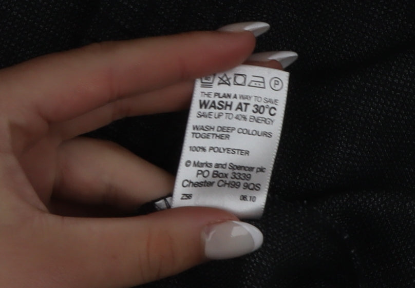 Marks and Spencer Women Grey Ankle Trousers Size 14 Short Polyester