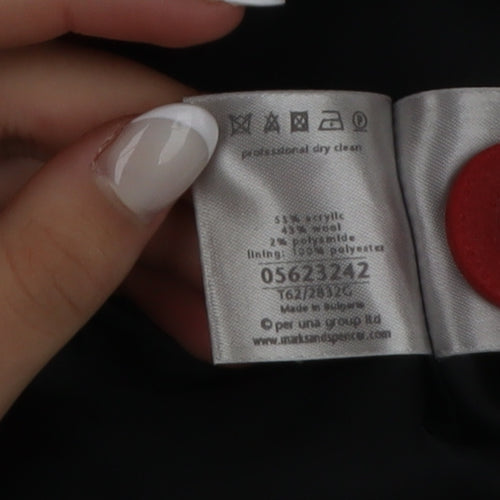 Marks and Spencer Per Una Red Wool Blend Bouclé Blazer Size 14 Jacket