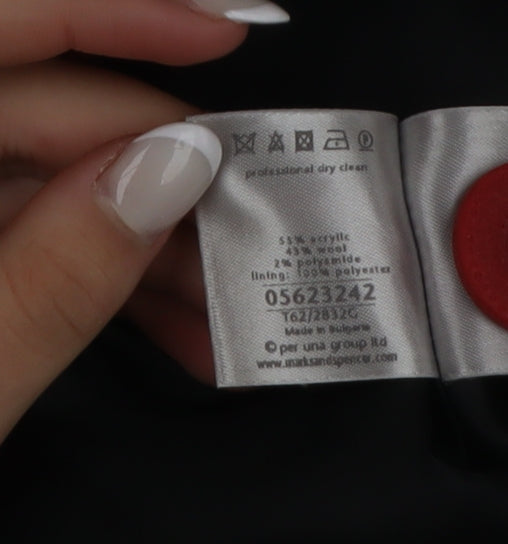 Marks and Spencer Per Una Red Wool Blend Bouclé Blazer Size 14 Jacket