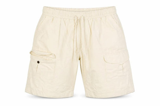Moffi Fashion Men’s Beige Cargo Shorts L Lightweight Cotton