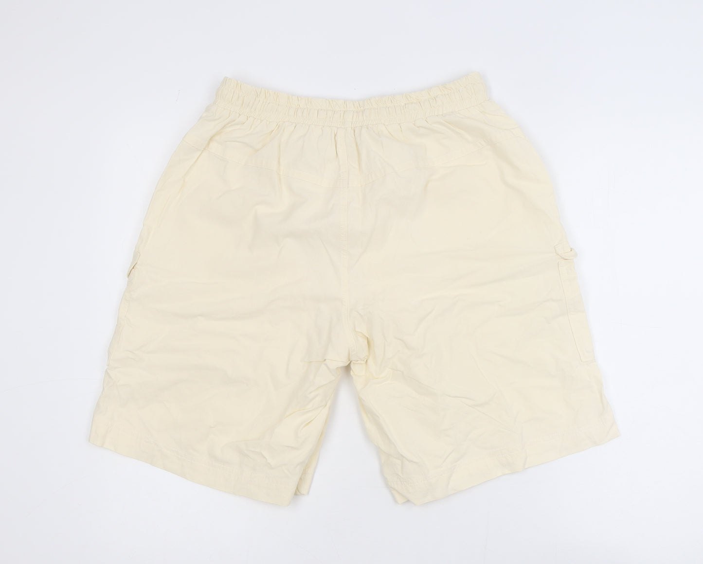 Moffi Fashion Men’s Beige Cargo Shorts L Lightweight Cotton